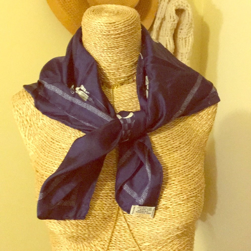 Whimsical vintage silk scarf